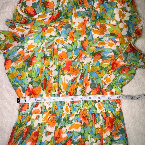 Code X Mode Women’s Size S Floral Maxi Dress Boho Stretchy Waist Flutter Sleeves - Picture 3 of 15